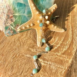 Larimar bracelet and stud earrings set